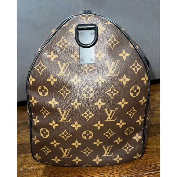 Louis Vuitton Keepall Bandouliere 50 Monogram Brown LV Orange Chain Weekend Bag - Picture 7 of 11